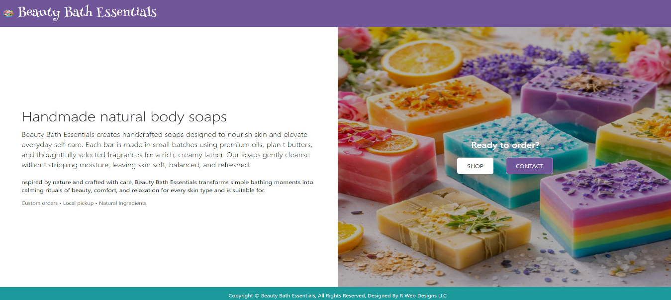 Beauty Bath Essentials ecommerce example